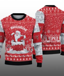 2025 Buccaneers Funny Santa Ugly Christmas Sweater  