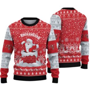 Alternative view of 2025 Buccaneers Funny Santa Ugly Christmas Sweater - Grishko.com