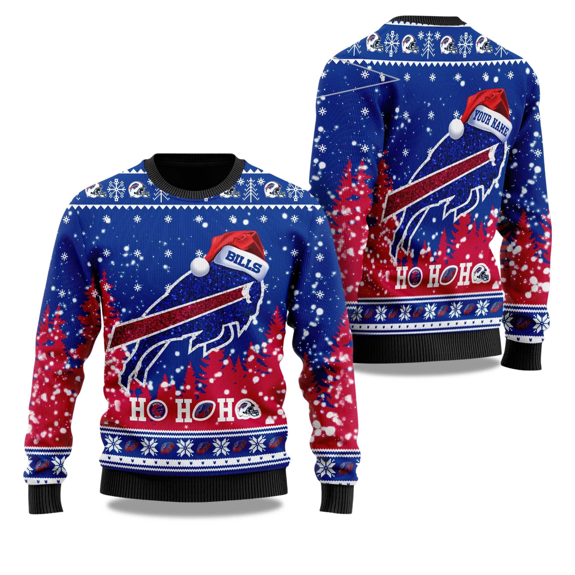 2025 Buffalo Bills Santa Christmas Ugly Sweater