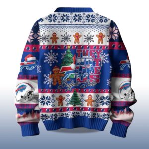 Alternative view of 2025 Buffalo Bills They Not Like Us Christmas Ugly Sweater