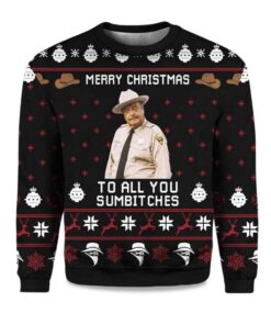 2025 Buford T Justice Merry Christmas To All You Sumbitches Ugly Christmas Sweater