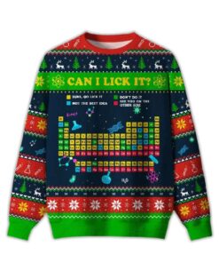 2025 Can I Lick It Periodic Table Ugly Christmas Sweater