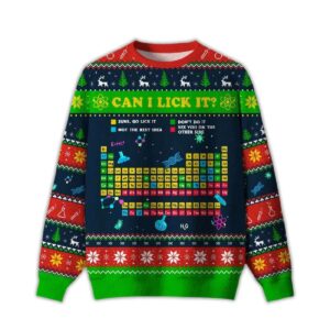 2025 Can I Lick It Periodic Table Ugly Christmas Sweater