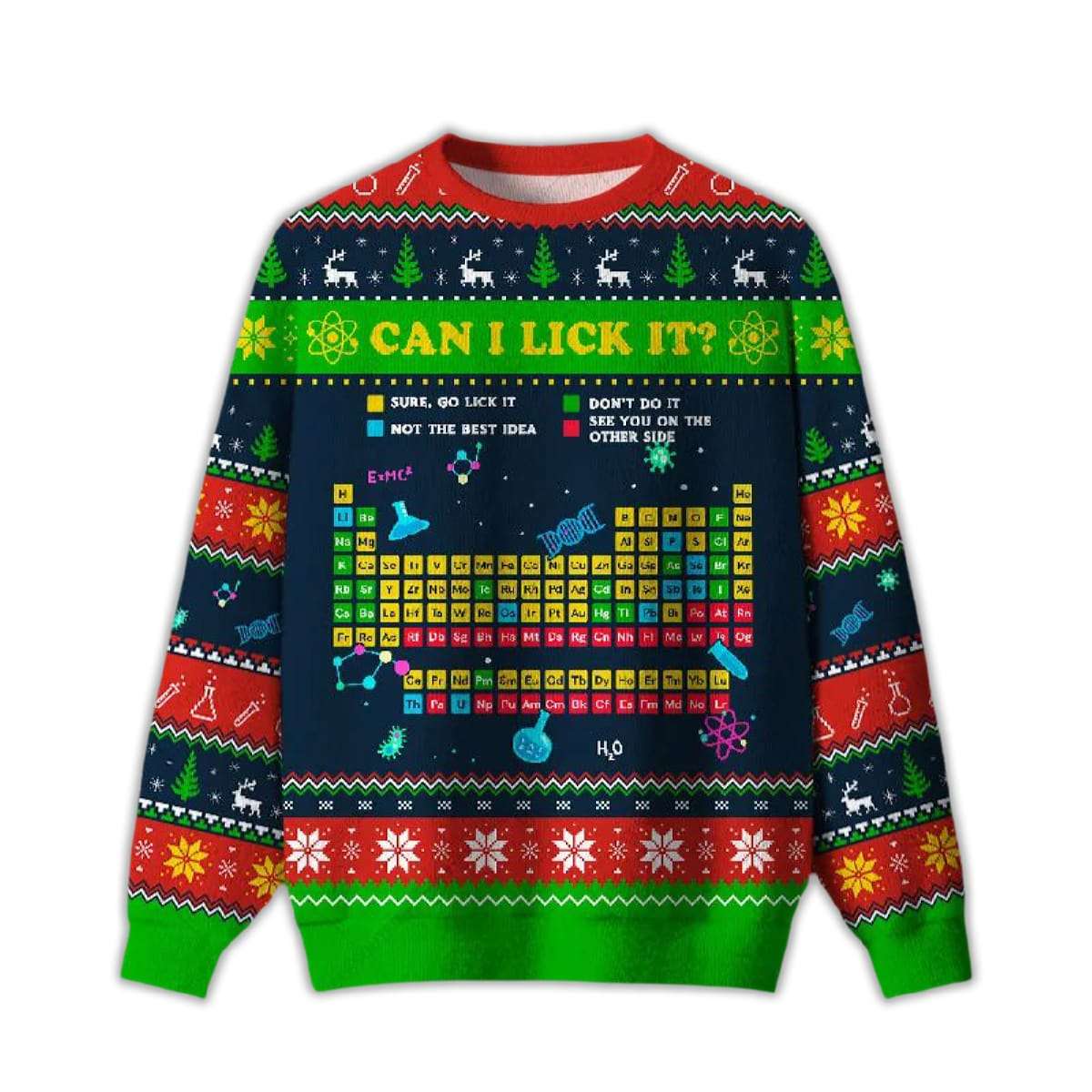 2025 Can I Lick It Periodic Table Ugly Christmas Sweater
