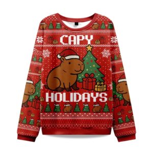 2025 Capybara Celebration Christmas Ugly Sweater