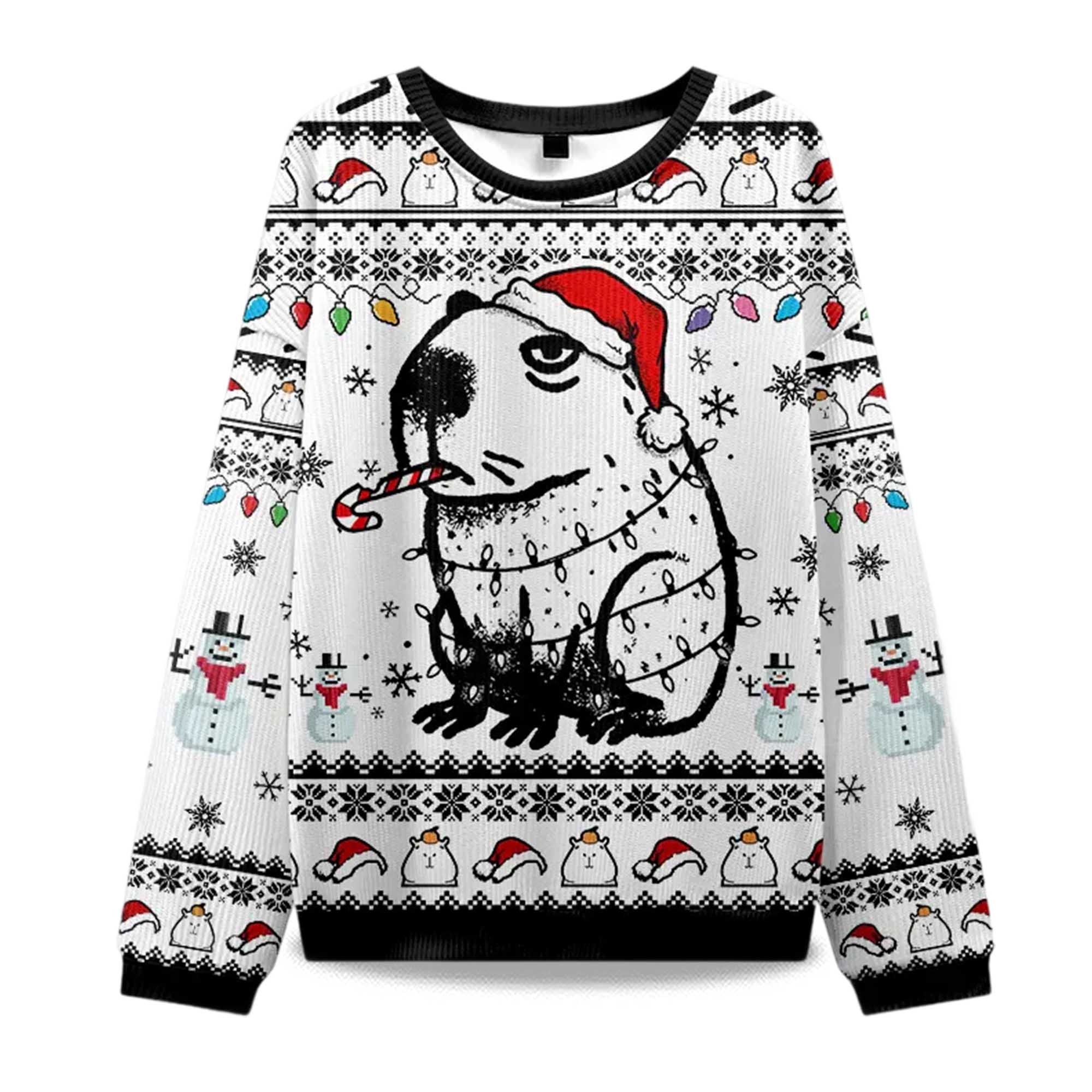 2025 Capybara Smoking Christmas Ugly Sweater