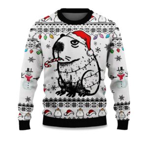 2025 Capybara Smoking Ugly Christmas Sweater