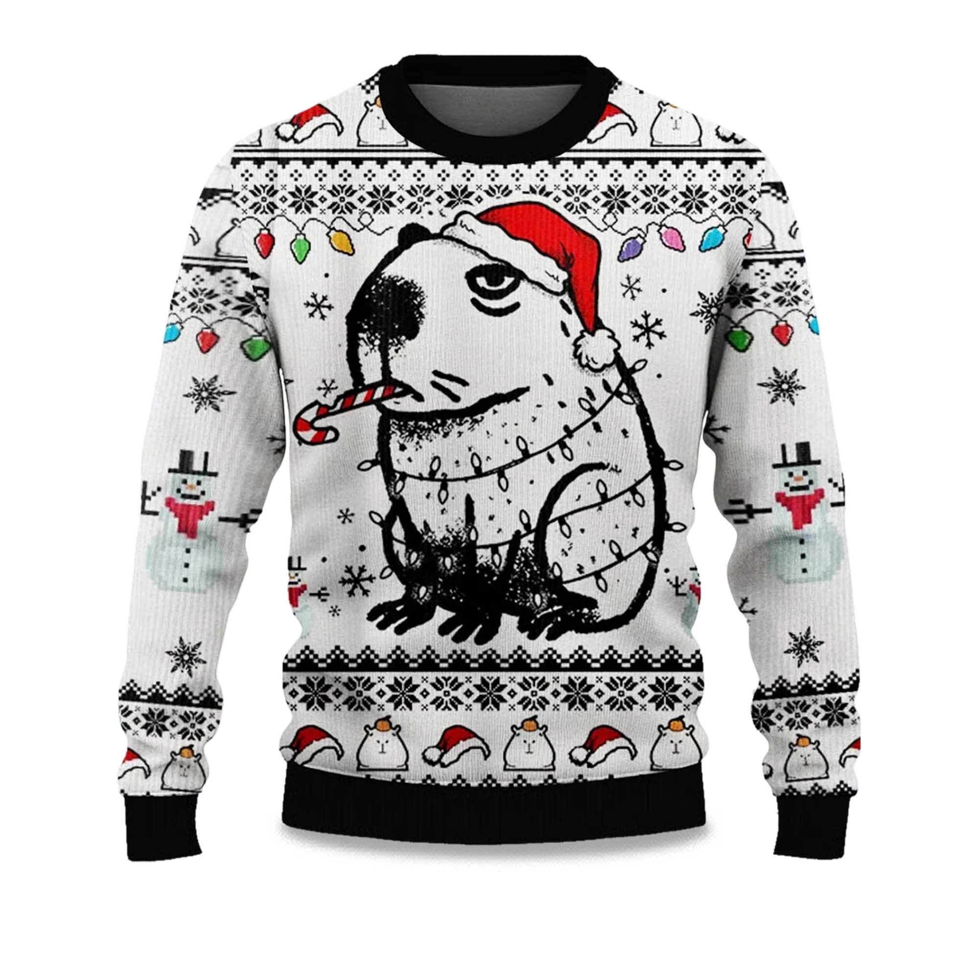 2025 Capybara Smoking Ugly Christmas Sweater