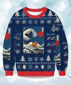 2025 Capybara Surfing Christmas Ugly Sweater
