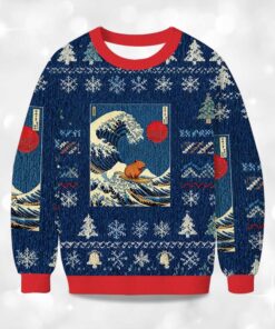 Alternative view of 2025 Capybara Surfing Christmas Ugly Sweater