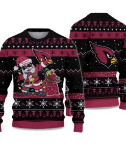 2025 Cardinals Santa Claus Ugly Christmas Sweater