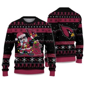 2025 Cardinals Santa Claus Ugly Christmas Sweater