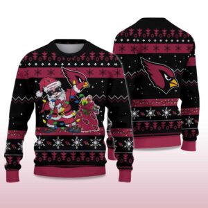 Alternative view of 2025 Cardinals Santa Claus Ugly Christmas Sweater