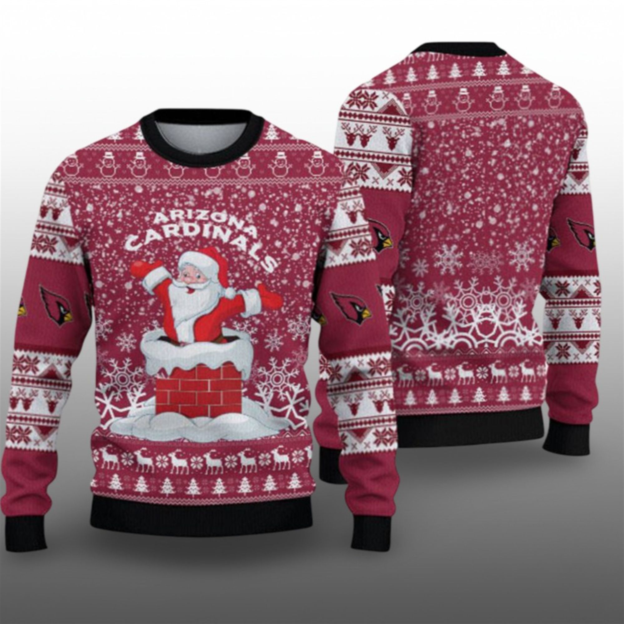 2025 Cardinals Santa Ugly Christmas Sweater - Grishko.com