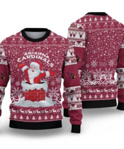 Alternative view of 2025 Cardinals Santa Ugly Christmas Sweater  
