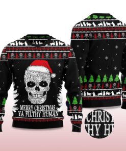 Alternative view of 2025 Cat Skull Santa Ugly Christmas Sweater