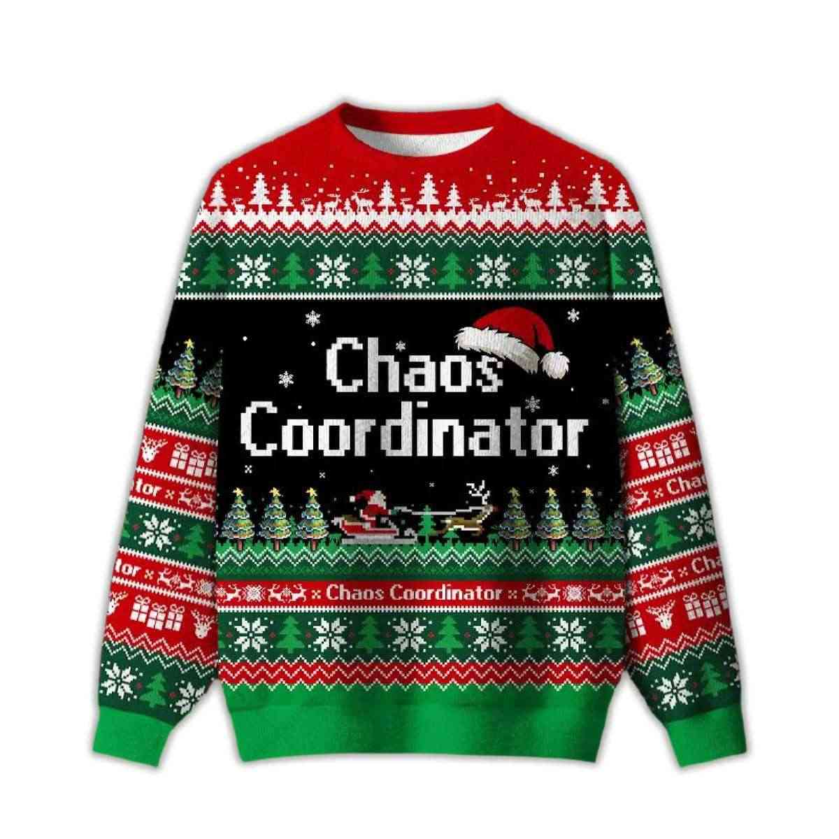 2025 Chaos Coordinator Ugly Christmas Sweater
