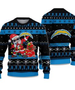 2025 Chargers Santa Claus Ugly Christmas Sweater
