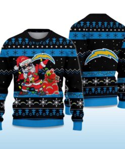Alternative view of 2025 Chargers Santa Claus Ugly Christmas Sweater
