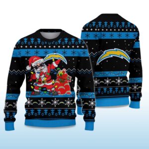 Alternative view of 2025 Chargers Santa Claus Ugly Christmas Sweater