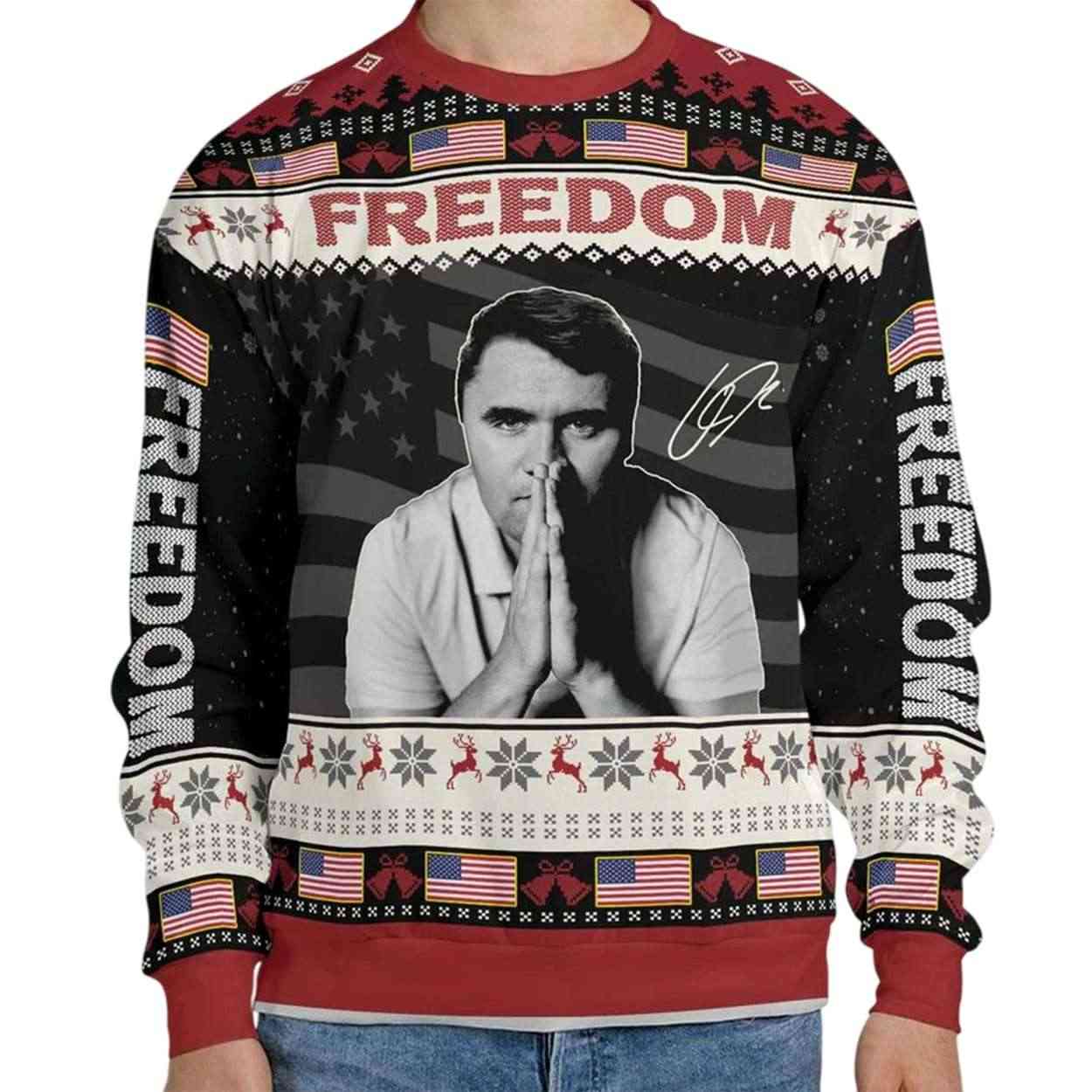 2025 Charlie Kirk Freedom Ugly Sweater