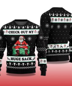 Alternative view of 2025 Check Out My Huge Sack Santa Humor Ugly Christmas Sweater
