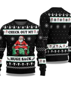 2025 Check Out My Huge Sack Santa Humor Ugly Christmas Sweater
