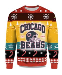 2025 Chicago Bears EST 1920 Ugly Christmas Sweater