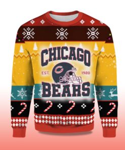 Alternative view of 2025 Chicago Bears EST 1920 Ugly Christmas Sweater