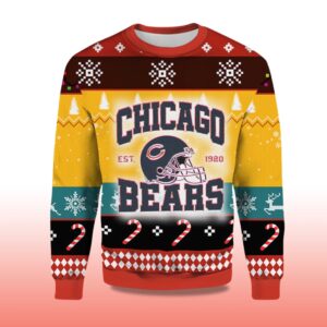 Alternative view of 2025 Chicago Bears EST 1920 Ugly Christmas Sweater