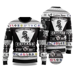 2025 Chicago White Sox Football Christmas Ugly Sweater