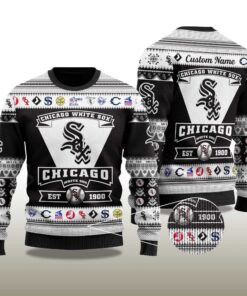Alternative view of 2025 Chicago White Sox Football Christmas Ugly Sweater
