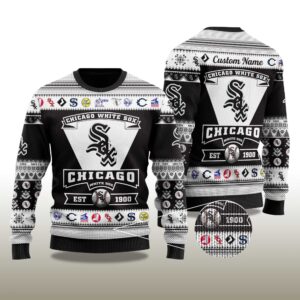 Alternative view of 2025 Chicago White Sox Football Christmas Ugly Sweater