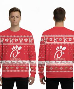 2025 Chick-Fil-A Restaurant Ugly Christmas Sweater