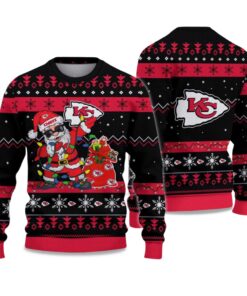 2025 Chiefs Santa Claus Ugly Christmas Sweater