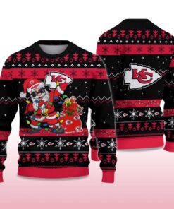 Alternative view of 2025 Chiefs Santa Claus Ugly Christmas Sweater