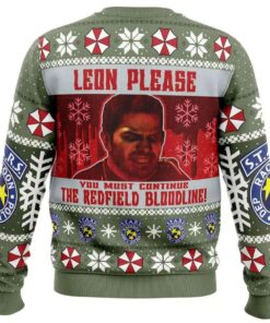 Alternative view of 2025 Chrismas Chris Redfield Bloodline Resident Evil Ugly Christmas Sweater