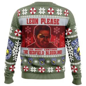 Alternative view of 2025 Chrismas Chris Redfield Bloodline Resident Evil Ugly Christmas Sweater
