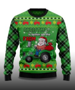 Alternative view of 2025 Chrismas Is Better On The Farm Santa Ugly Christmas Sweater