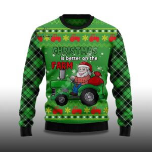 Alternative view of 2025 Chrismas Is Better On The Farm Santa Ugly Christmas Sweater