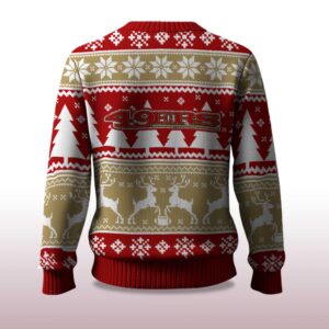 Alternative view of 2025 Christmas 49ers Reindeer Football Ugly Sweater