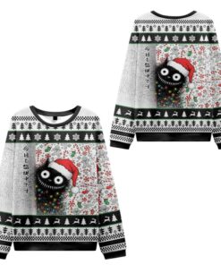 Alternative view of 2025 Christmas A Funny Cat Staring At You Ugly Sweater  