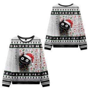 Alternative view of 2025 Christmas A Funny Cat Staring At You Ugly Sweater - Grishko.com