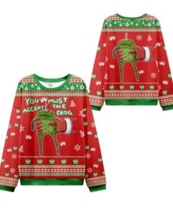 Alternative view of 2025 Christmas Accept Japanese Frog Ugly Sweater  