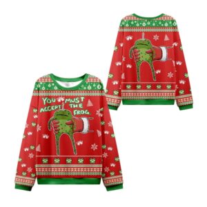 Alternative view of 2025 Christmas Accept Japanese Frog Ugly Sweater - Grishko.com
