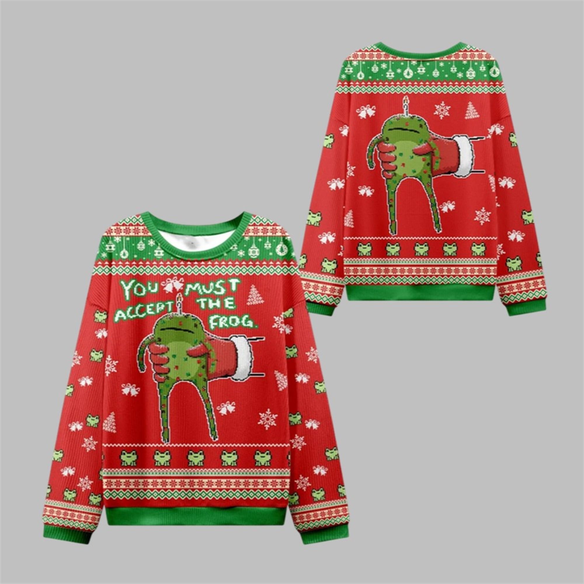 2025 Christmas Accept Japanese Frog Ugly Sweater - Grishko.com