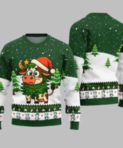 Alternative view of 2025 Christmas Adorable Santa Cow Ugly Christmas Sweater  
