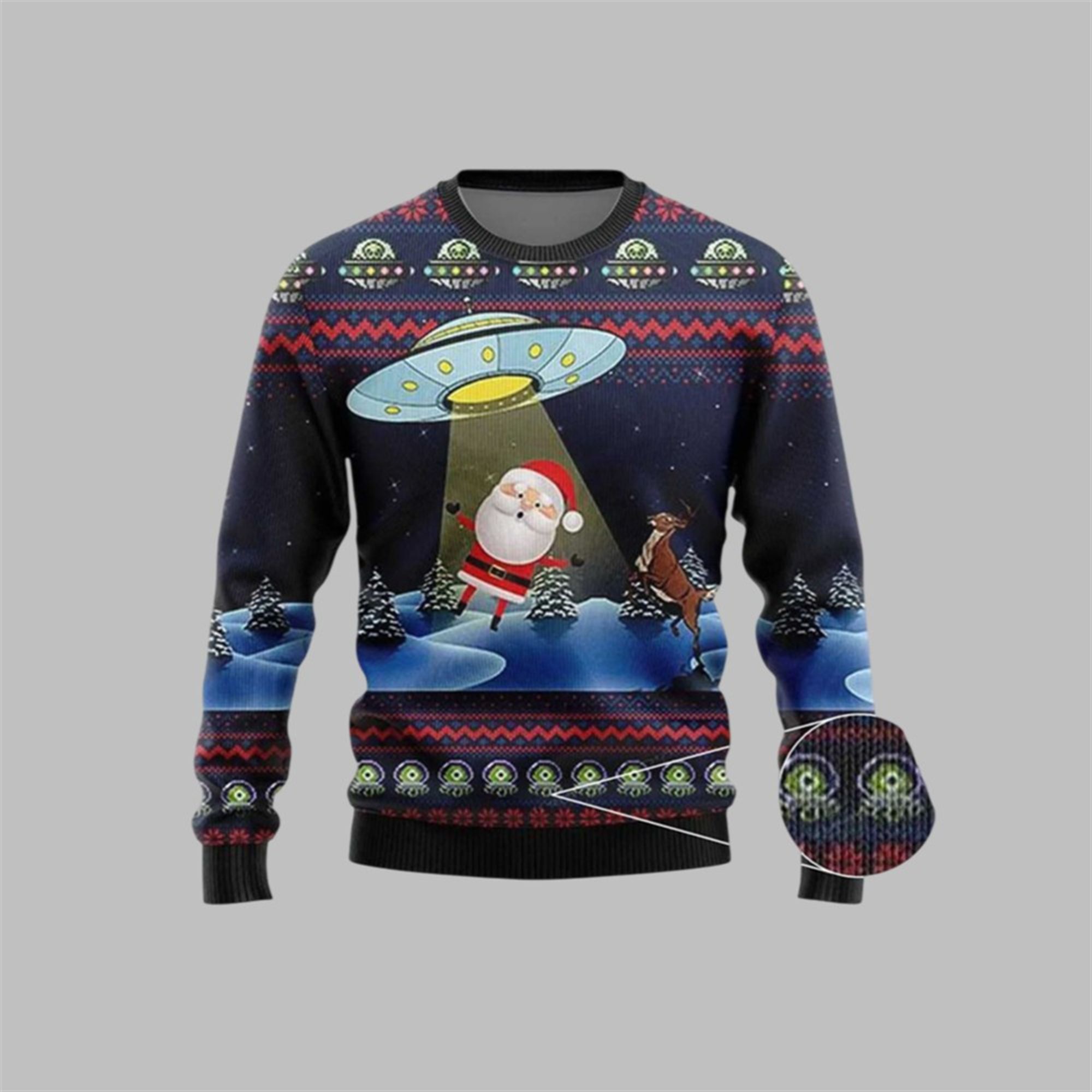 2025 Christmas Alien Santa Ugly Sweater - Grishko.com