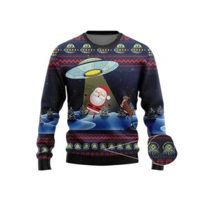 Alternative view of 2025 Christmas Alien Santa Ugly Sweater - Grishko.com