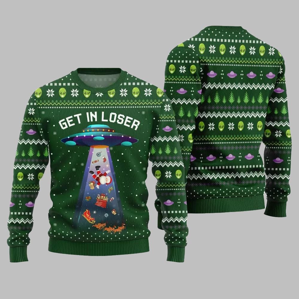2025 Christmas Alien UFO Ugly Christmas Sweater - Grishko.com